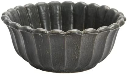 Creative Co-Op Stoneware Flower Shaped Bowl, Matte Black Reactive Glaze, 10''L x 10''W x 4''H | Amazon (US)
