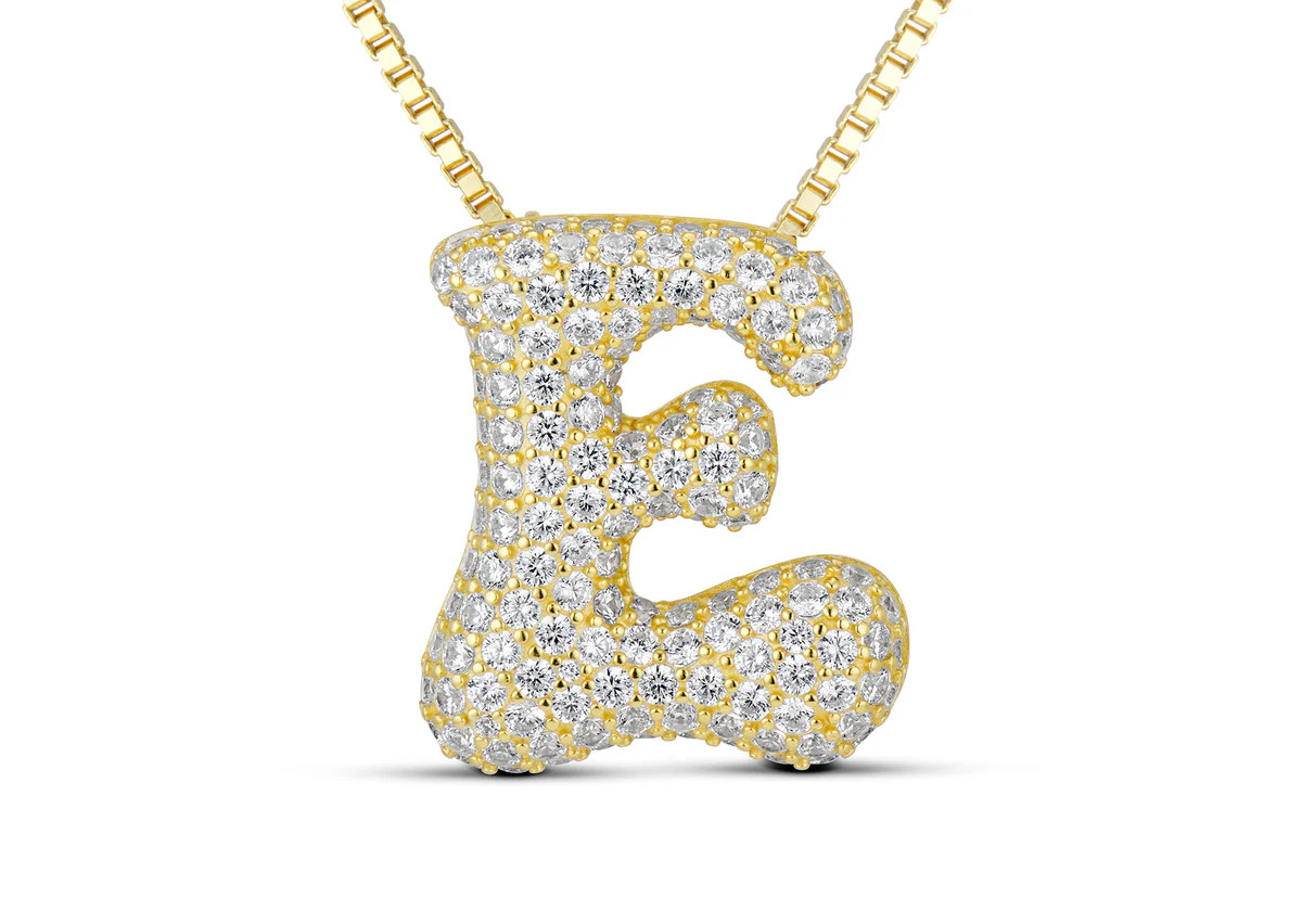 ICED JUMBO LETTER NECKLACE | EP JEWELS 