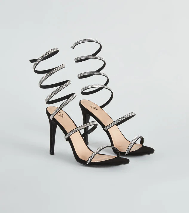 Spiral Rhinestone Stiletto Heels | Windsor Stores