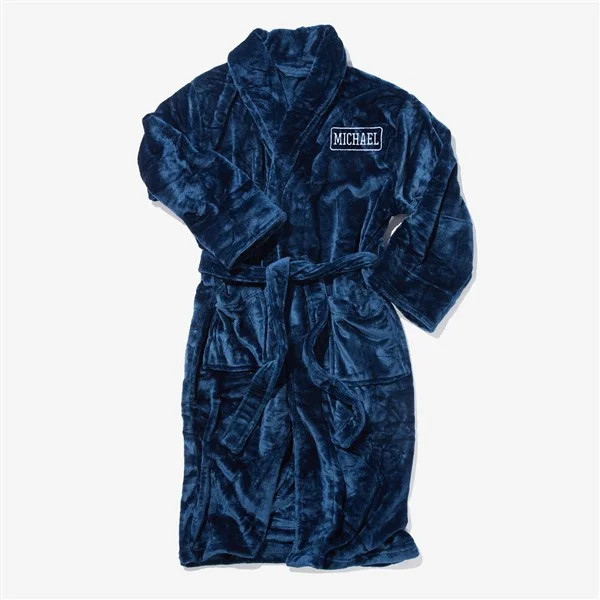 Personalized Embroidered Fleece Robes - Navy | Personalization Mall