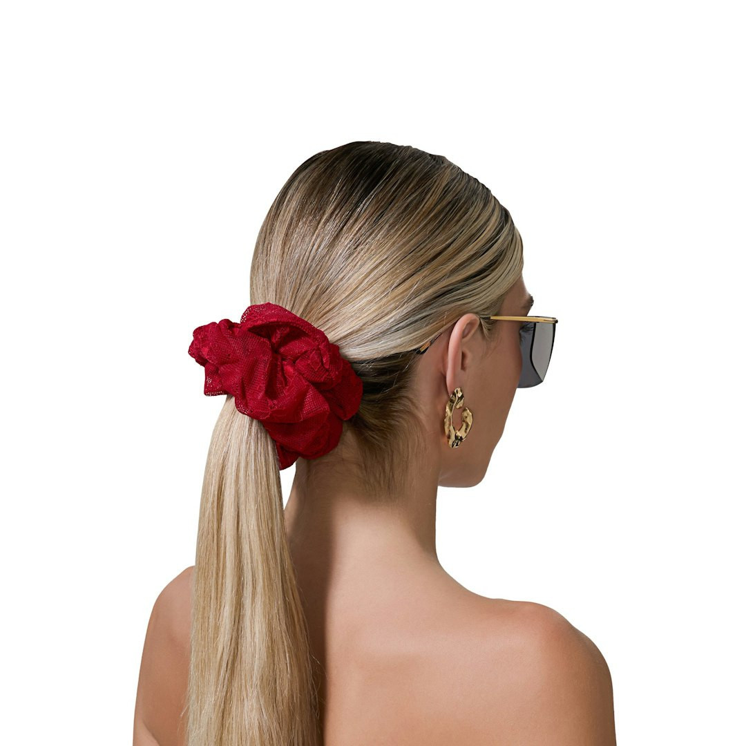 AFRM Oversized Lace Scrunchie - Poppy Red | ShopAFRM