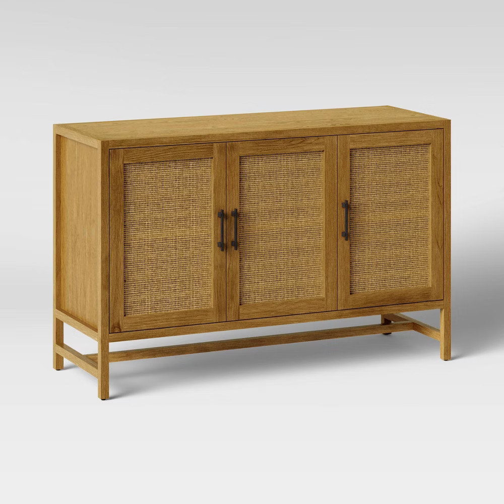 Warwick 3 Door Accent TV Stand for TVs up to 59"" Natural - Threshold | Target