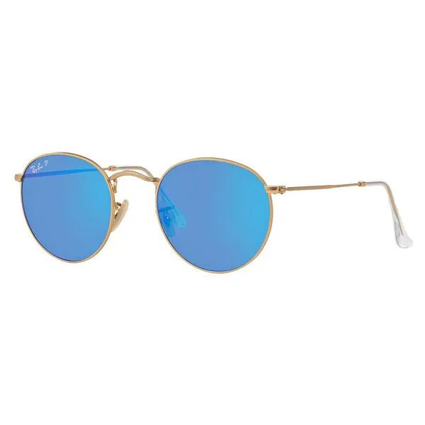 Ray Ban Unisex RB3447 Round 112/4L Matte Gold Metal Polarized Sunglasses | Bed Bath & Beyond