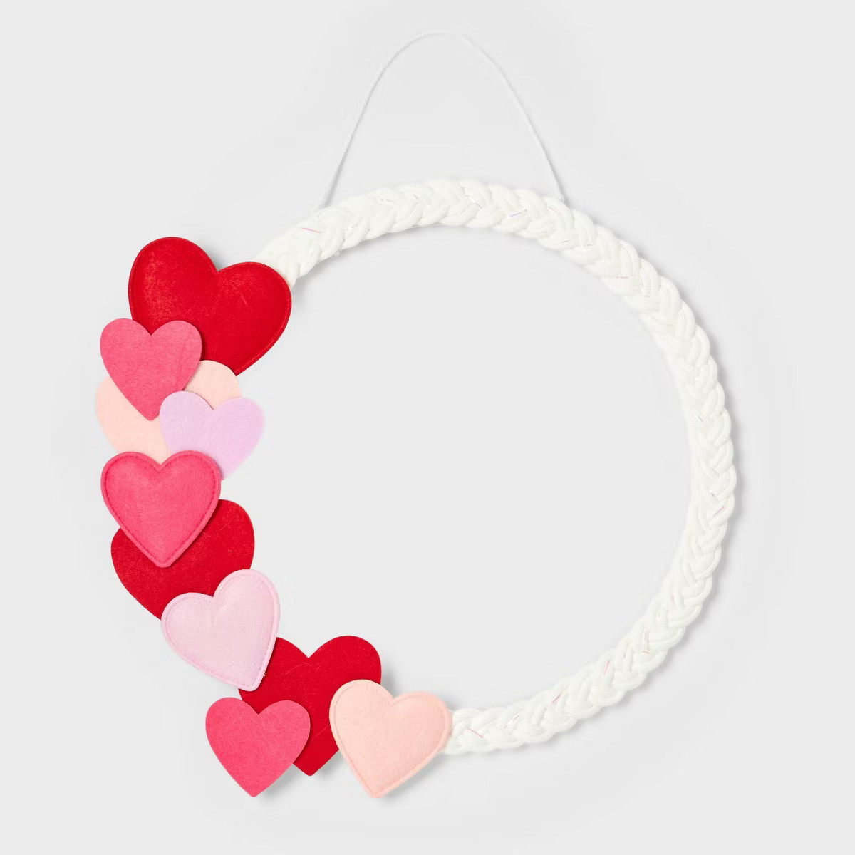 Wrapped Heart Valentine's Day Yarn Wreath White/Pink/Purple - Spritz™ | Target