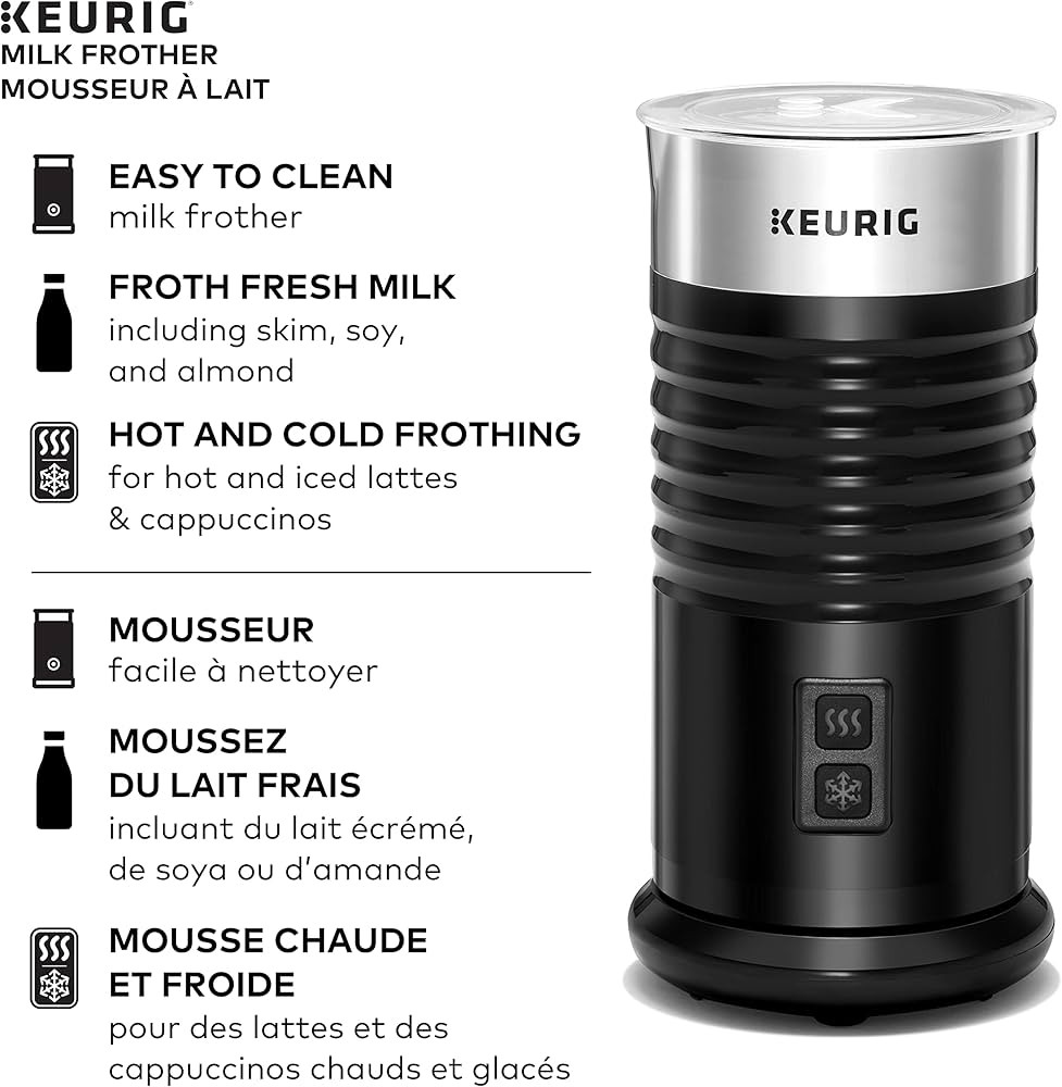 Keurig Milk Frother For Lattes And Cappuccinos, Features Hot And Cold Function, Black | Amazon (CA)