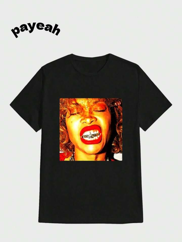 Payeah Erykah Badu Shirt Casual Digital Print  Pure Heavy Cotton T Shirt | SHEIN