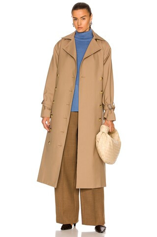 Toteme Signature Trench Coat in Khaki | FWRD | FWRD 