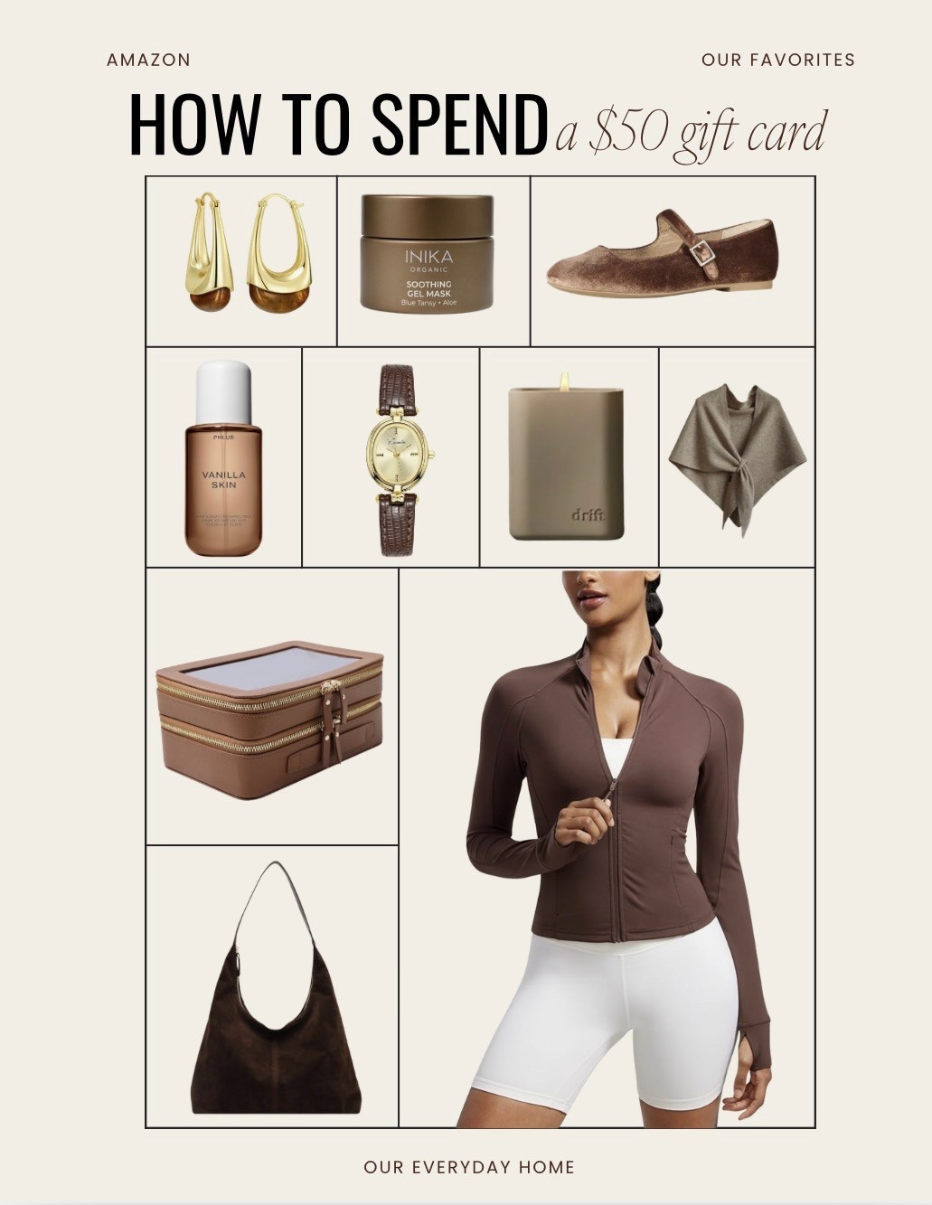 Amazon home
Amazon fashion 
Amazon beauty 

how to spend an Amazon gift card
spending an Amazon gift card for her
what to buy with an Amazon gift card
best Amazon gift card purchases for her
Amazon gift card ideas for women
Amazon gift card shopping ideas

#LTKHome #LTKBeauty #LTKFindsUnder50