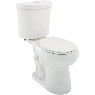 12 inch Rough In Two-Piece 1.1 GPF/1.6 GPF Dual Flush Round Toilet in White Seat Included | The Home Depot