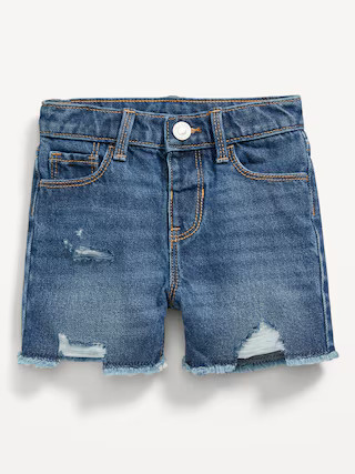 High-Waisted Frayed-Hem Jean Shorts for Toddler Girls | Old Navy (US)