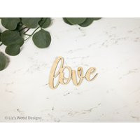 Wooden Script Love Sign | Wedding Signs Laser Cut Word Diy Wood 5 Year Anniversary | Etsy (US)
