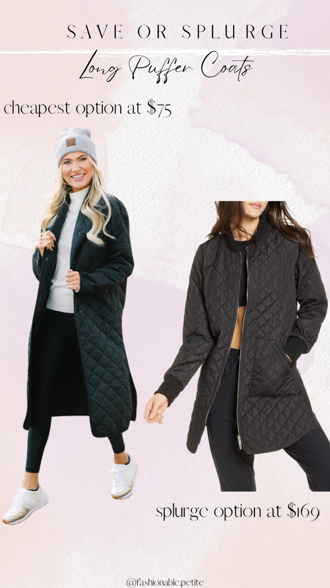 Longline puffed coats! A cheaper option from shop the mint and a splurge worthy option from Zella. 
Quilted coat. 
Black coat. 
Winter coats.
Women’s winter coats. 
Puffer coat. 
Winter outfit. 

#LTKsalealert