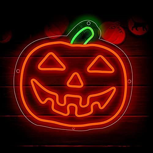 Arturesthome Neon Sign, Halloween Pumpkin Wall Light Wall Decor, Battery or USB Powered Light Up Acr | Amazon (US)