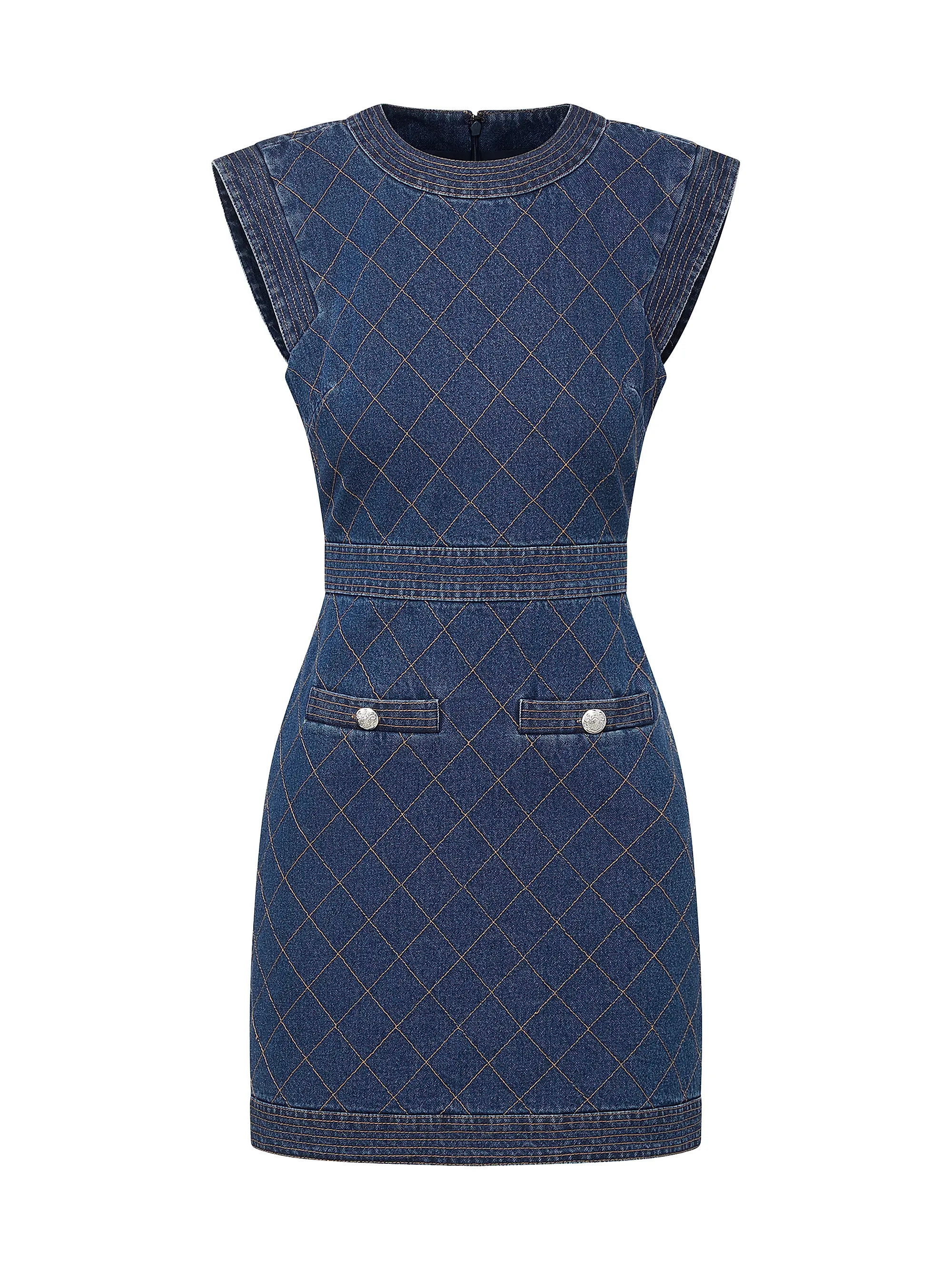 Ginny Topstitched Denim Minidress | Saks Fifth Avenue
