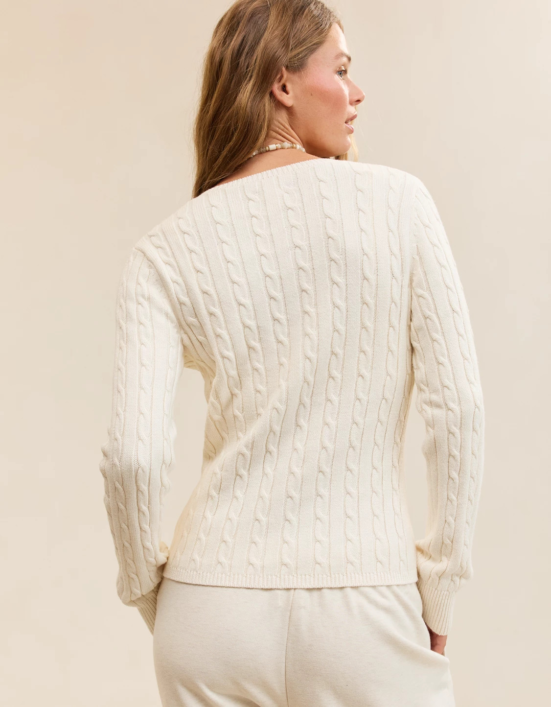 Aerie Cotton Cable Henley Sweater | Aerie