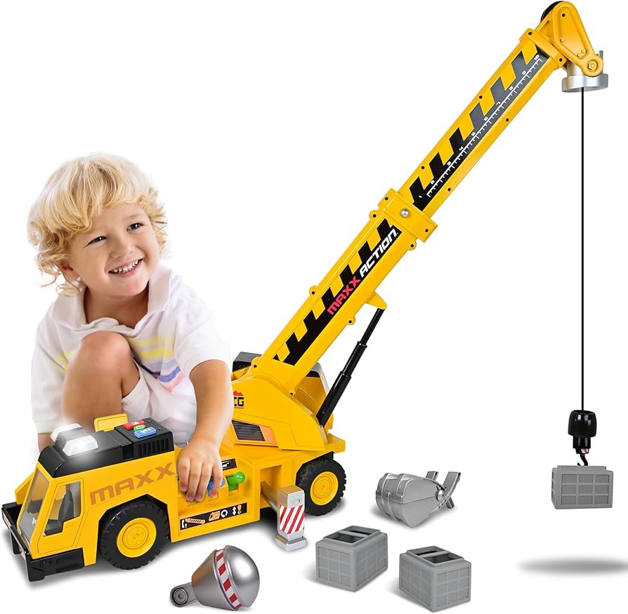 Sunny Days Entertainment, LLC. Maxx Action 27'' 3-N-1 Crane Truck - Large Construction Vehicle wi... | Amazon (US)