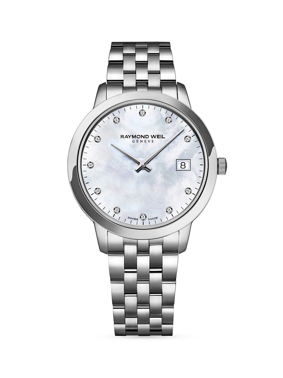 Raymond Weil Toccata Stainless Steel, Mother-Of-Pearl, &amp; 0.0429 TCW Diamond Bracelet Watch | Saks Fifth Avenue