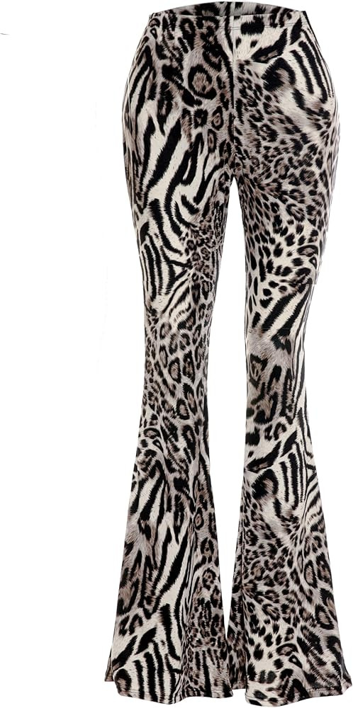 SSOULM Women's Stretchy Wide Leg High Waist Bell Bottom Flare Pants with Plus Size | Amazon (US)