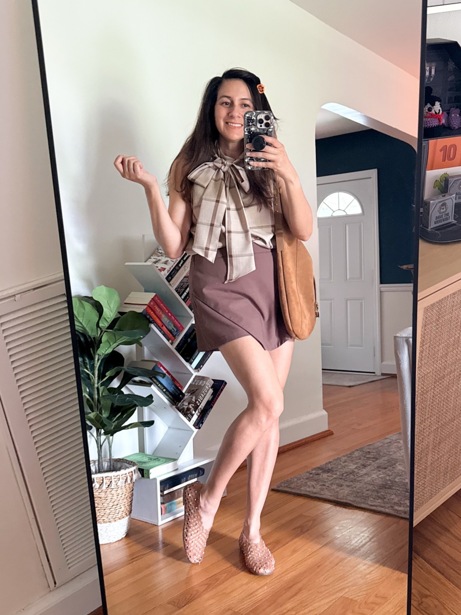 Brutally honest review:

-The warm brown plaid looks sophisticated and expensive. I love the neck tie detail

-the brown skirt is a great pairing 

-The fabric feels like quality: 84% lyocell and 16% polyester, which should give it a softer, more fluid drape than an ordinary polyester blouse. 

-It’s machine washable. 

-true to size, I am wearing a Large 

& it’s on SALE!!

#LTKstorytime #LTKootd #LTKSeasonal