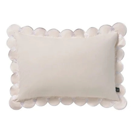 My Texas House 14" x 20" Pink Scallop Embroidered Hearts Cotton Decorative Pillow Cover | Walmart (US)