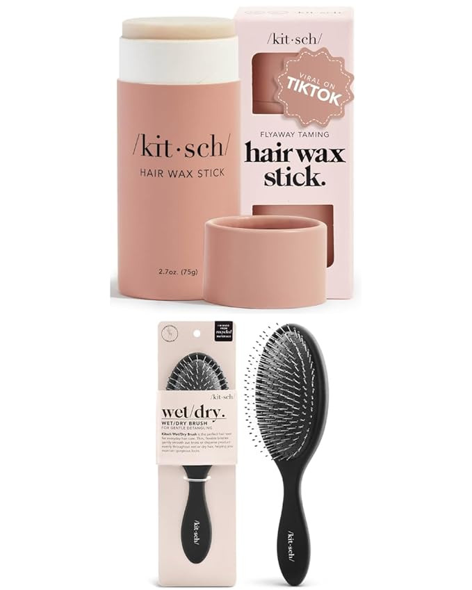 Kitsch Hair Wax Stick for Men & Women Wet Hair Brush (Black, 1pc) Bundle | Amazon (US)