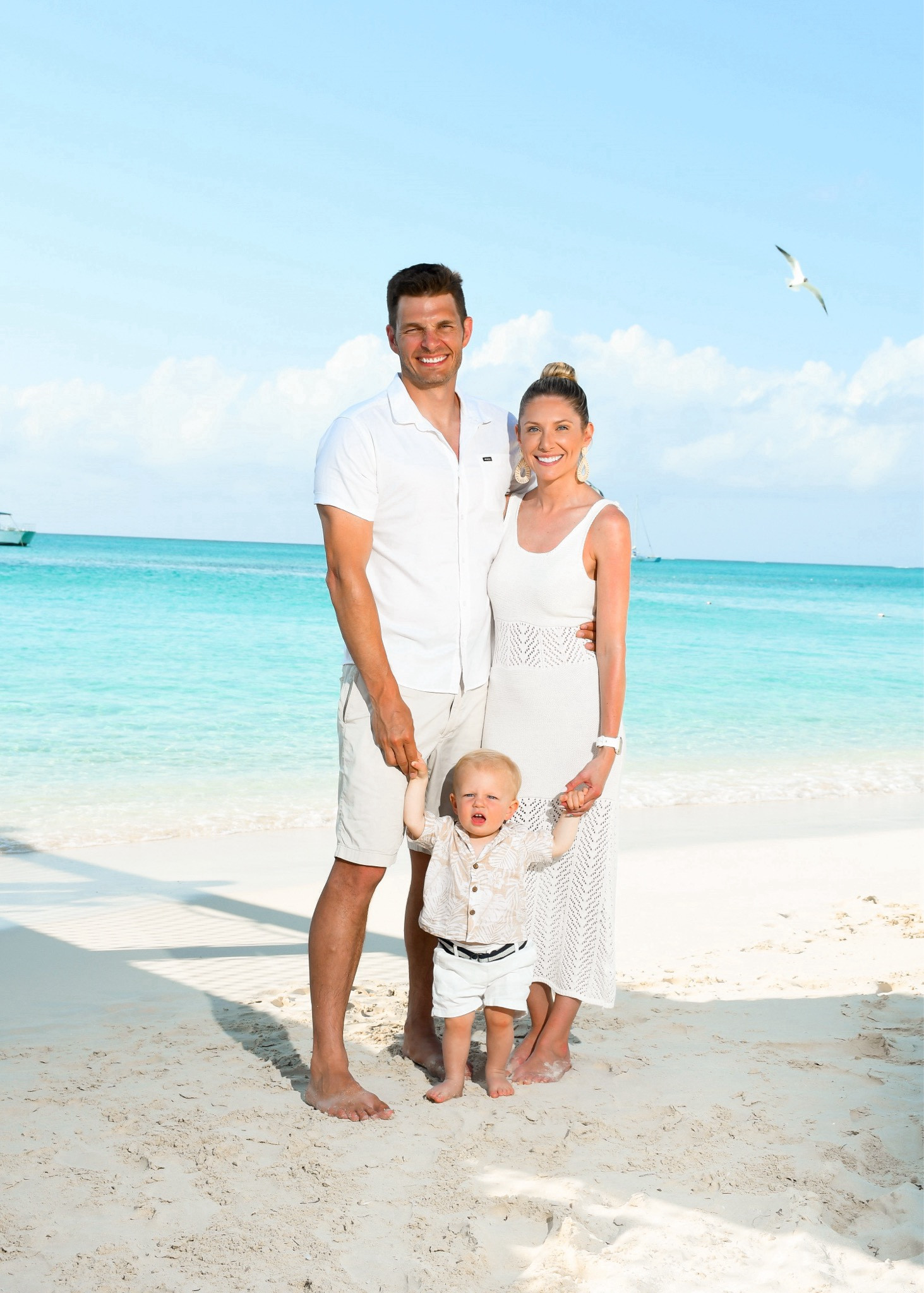 Happy as clams! 🐚🦪
•
We did a family photo shoot on the beach and I’m so happy we have the wonderful memories! How cute is Reece running through the sand!?
•
•
#vacationstyle #vacation #familyofthree #babyboystyle #mensstyle 

#LTKBaby #LTKTravel #LTKFamily