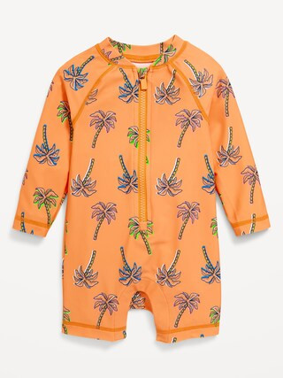 Unisex Printed Long-Sleeve Swim Rashguard Bodysuit for Baby | Old Navy (US)