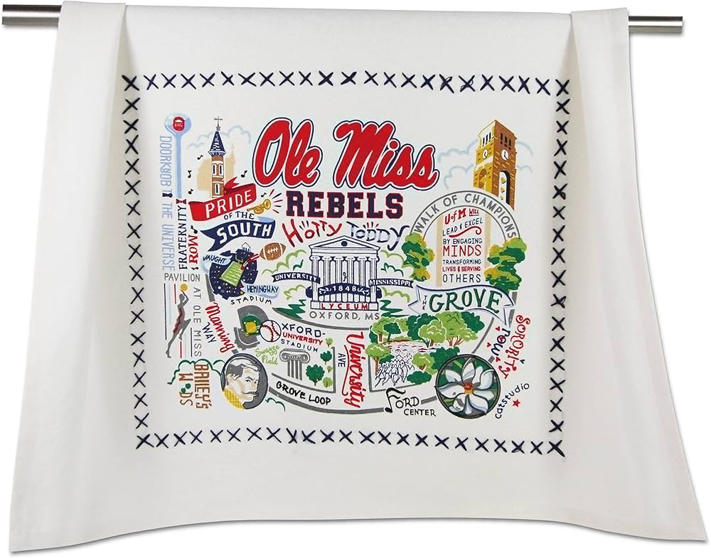 Catstudio Dish Towel, University of Mississippi (Ole Miss) Rebels Hand Towel - Collegiate Kitchen... | Amazon (US)