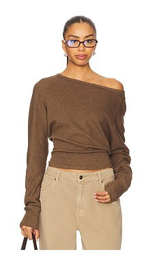 Free People Jess Long Sleeve in Coco Brown Heather from Revolve.com | Revolve Clothing (Global)