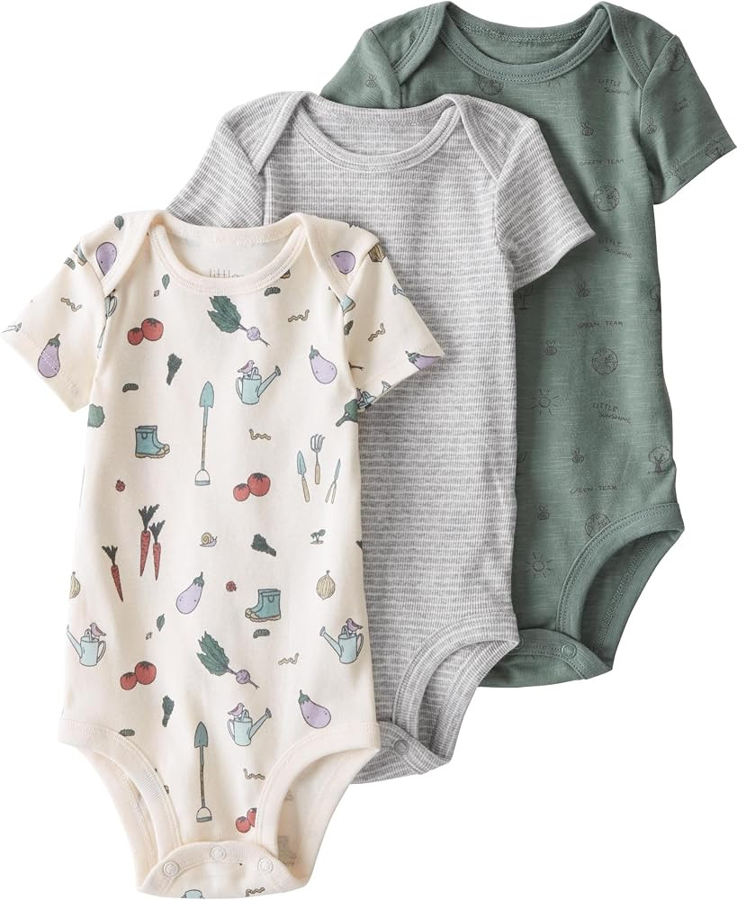 little planet by carter's unisex-baby 3-pack Short Sleeve Bodysuits Made With Organic Cotton | Amazon (US)