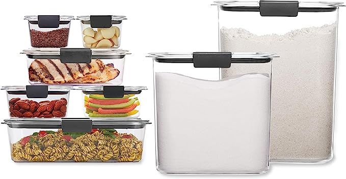 Rubbermaid Brilliance Storage 16-Piece Plastic Lids|BPA Free, Leak Proof Food Container | For Fri... | Amazon (US)