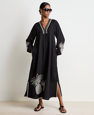 Women's Pineapple-Embroidered Shift Dress, Macy's Exclusive - On 34th | Alix Friedberg Capsule Co... | Macy's