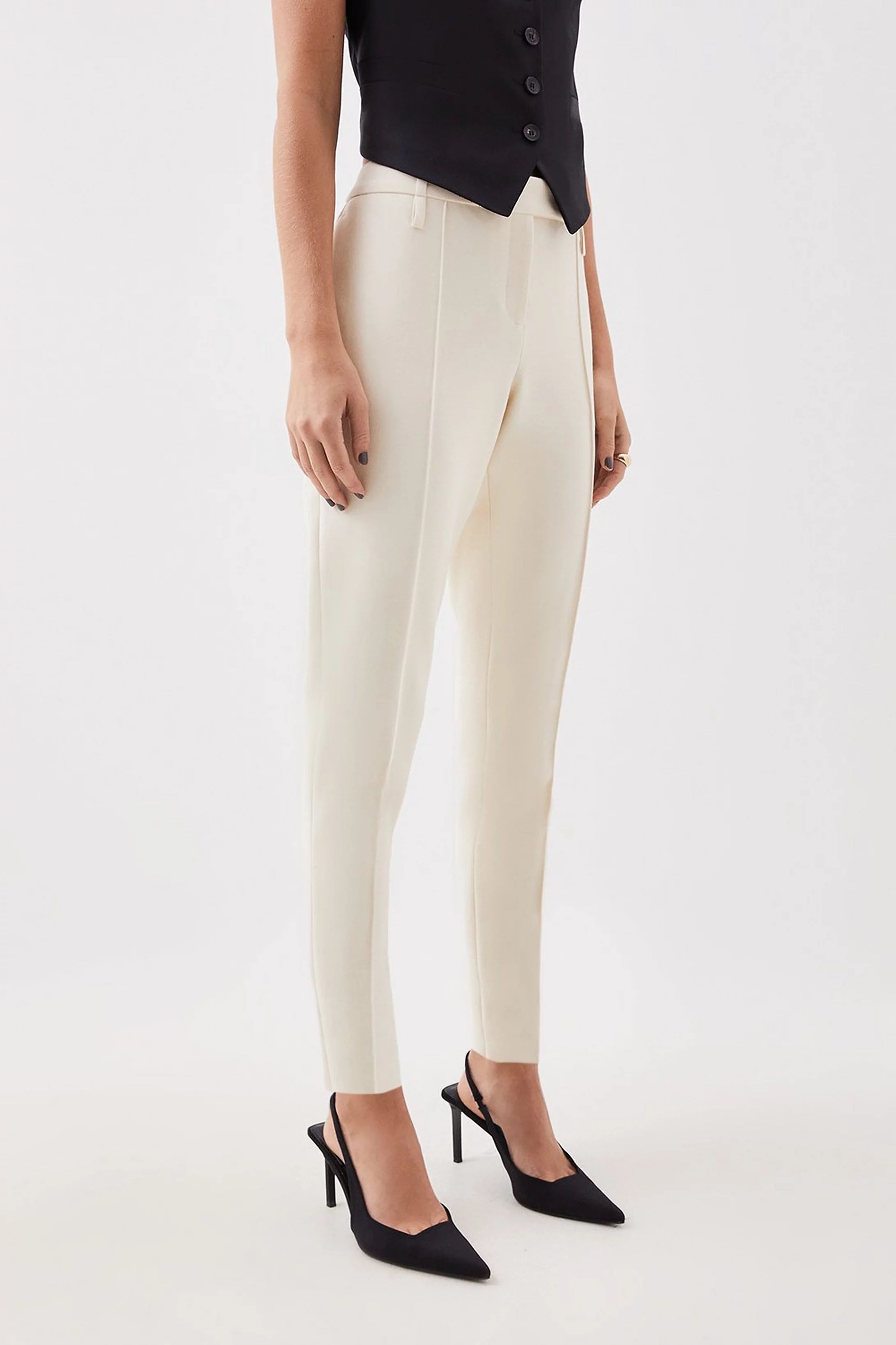 The Founder Compact Stretch Slim Leg Dress Pants | Karen Millen US