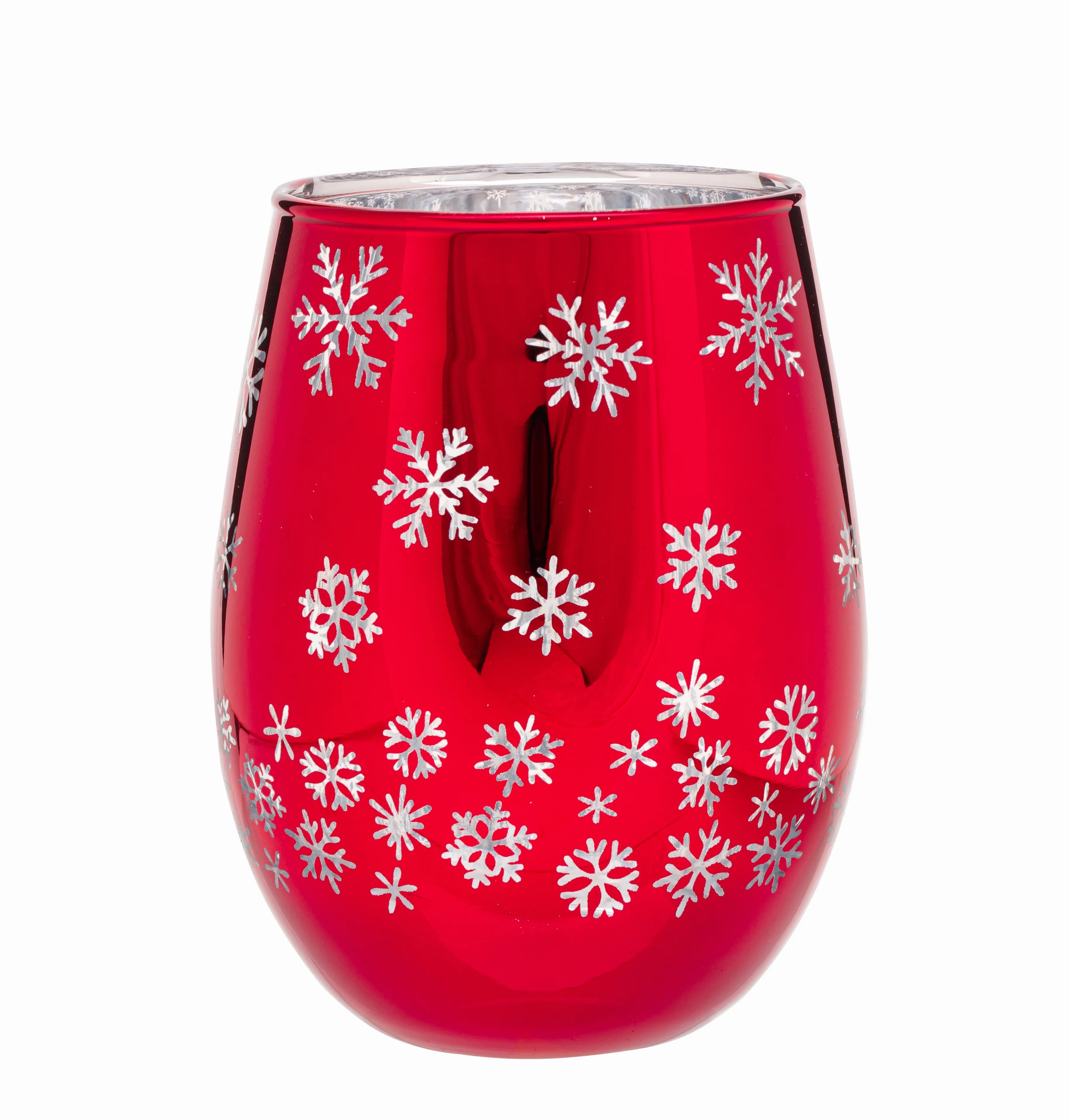 Holiday Time Two Tone Stemless Wine Snowflake 17.5 OZ | Walmart (US)