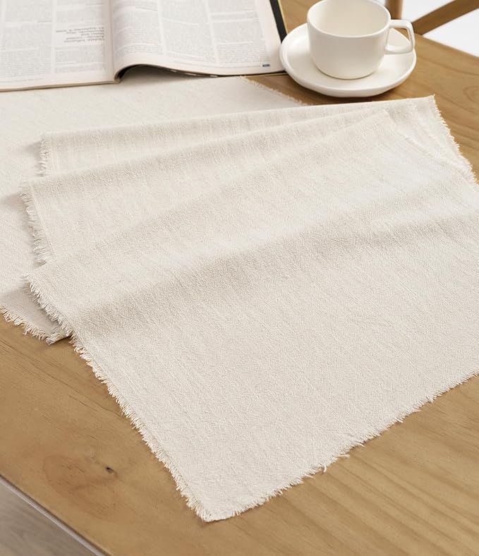 Vitalizart Beige Table Runner 14 x 72 Inches Slub Texture Cotton Linen Table Runners 72 inches Lo... | Amazon (US)