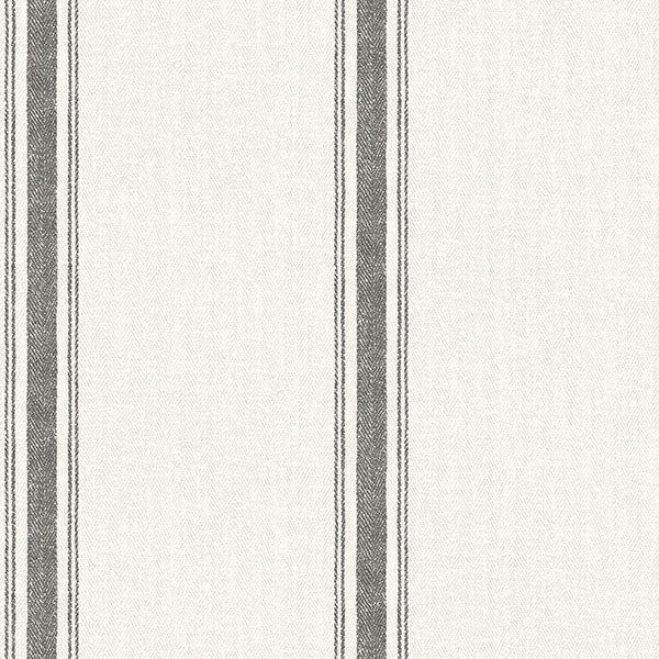 Linette Black Fabric Stripe Wallpaper from the Delphine Collection | Burke Decor