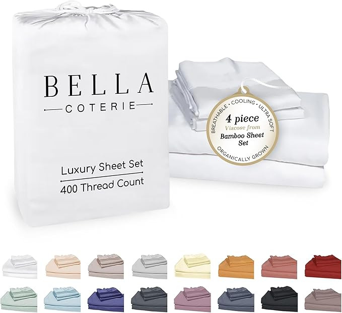 Bella Coterie Luxury Bamboo Viscose King Size Sheet Set | 100% Organically Grown | Ultra Soft | C... | Amazon (US)