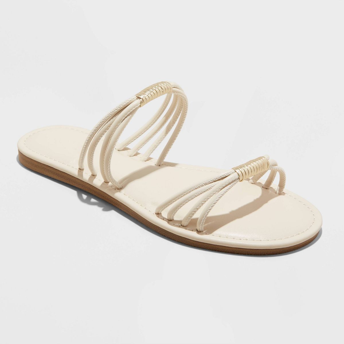 Women's Aura Two Band Slide Sandals - Universal Thread™ Cream 11 | Target