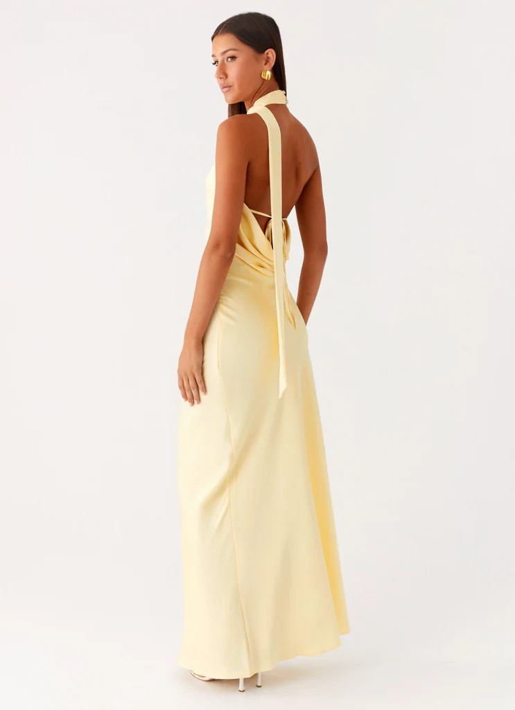 Keena Scarf Maxi Dress - Lemon | Peppermayo (Global)