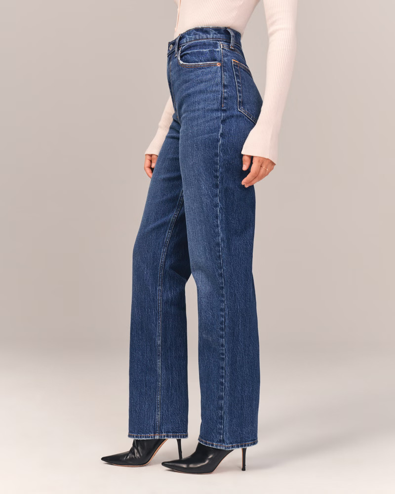 Women's Curve Love Ultra High Rise 90s Straight Jean | Women's Bottoms | Abercrombie.com | Abercrombie & Fitch (US)