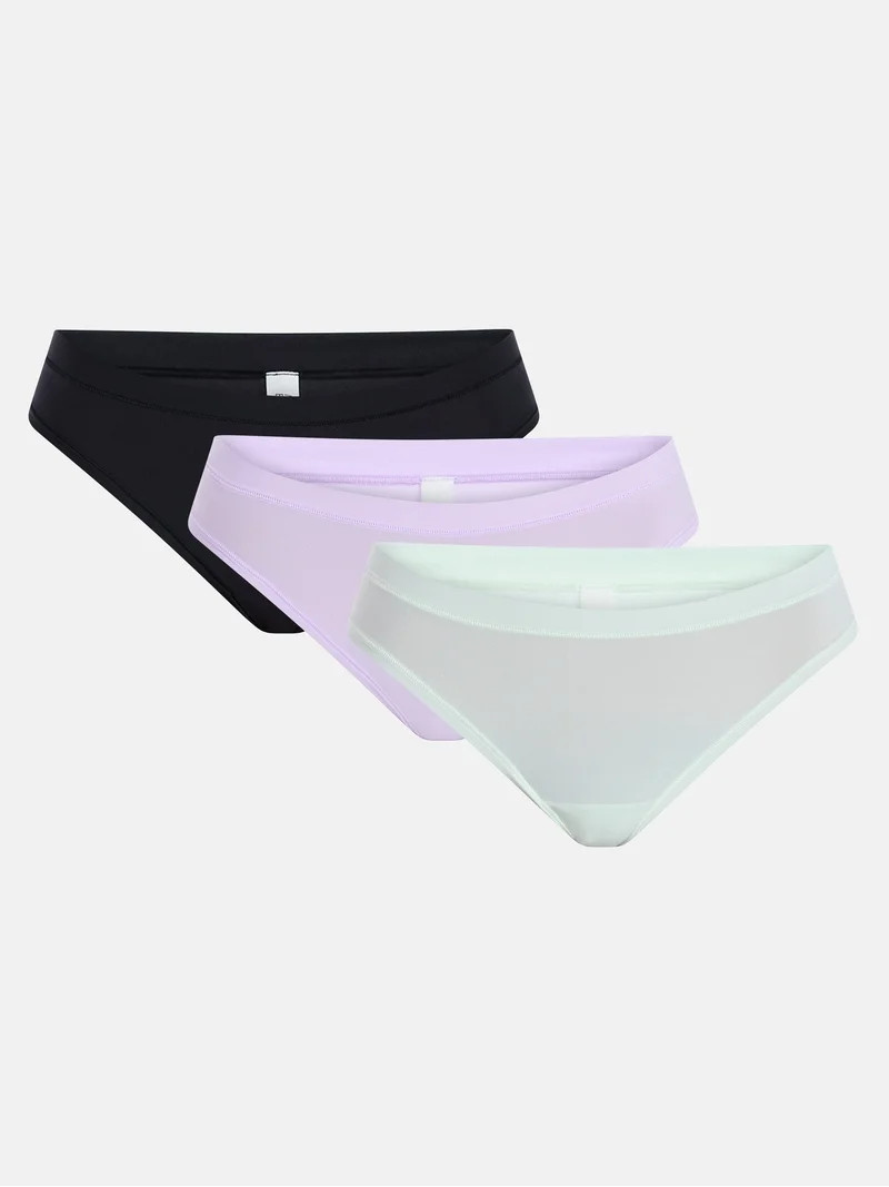 No Boundaries Fit Stretch Thong Panties, 3-Pack, Women's XS-XXXL | Walmart (US)