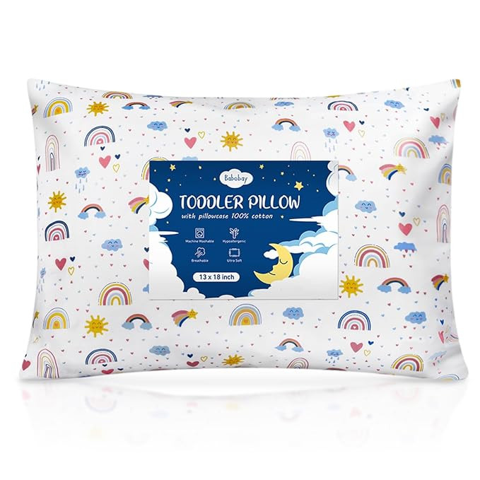 Babebay Toddler Pillow,13X18 Soft Toddler Pillows for Sleeping, Machine Washable Kids Pillow with... | Amazon (US)
