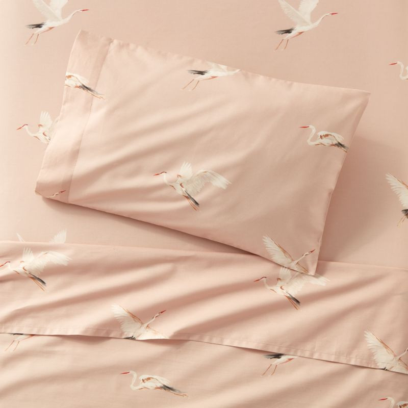 Organic Egret Toddler Sheet Set + Reviews | Crate & Kids | Crate & Barrel