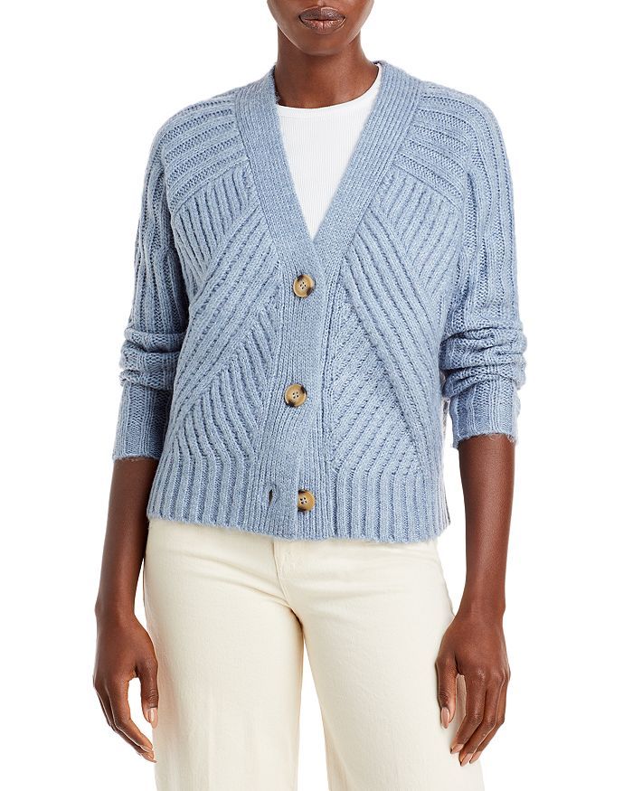 Mixed Rib Cropped Cardigan - 100% Exclusive | Bloomingdale's (US)