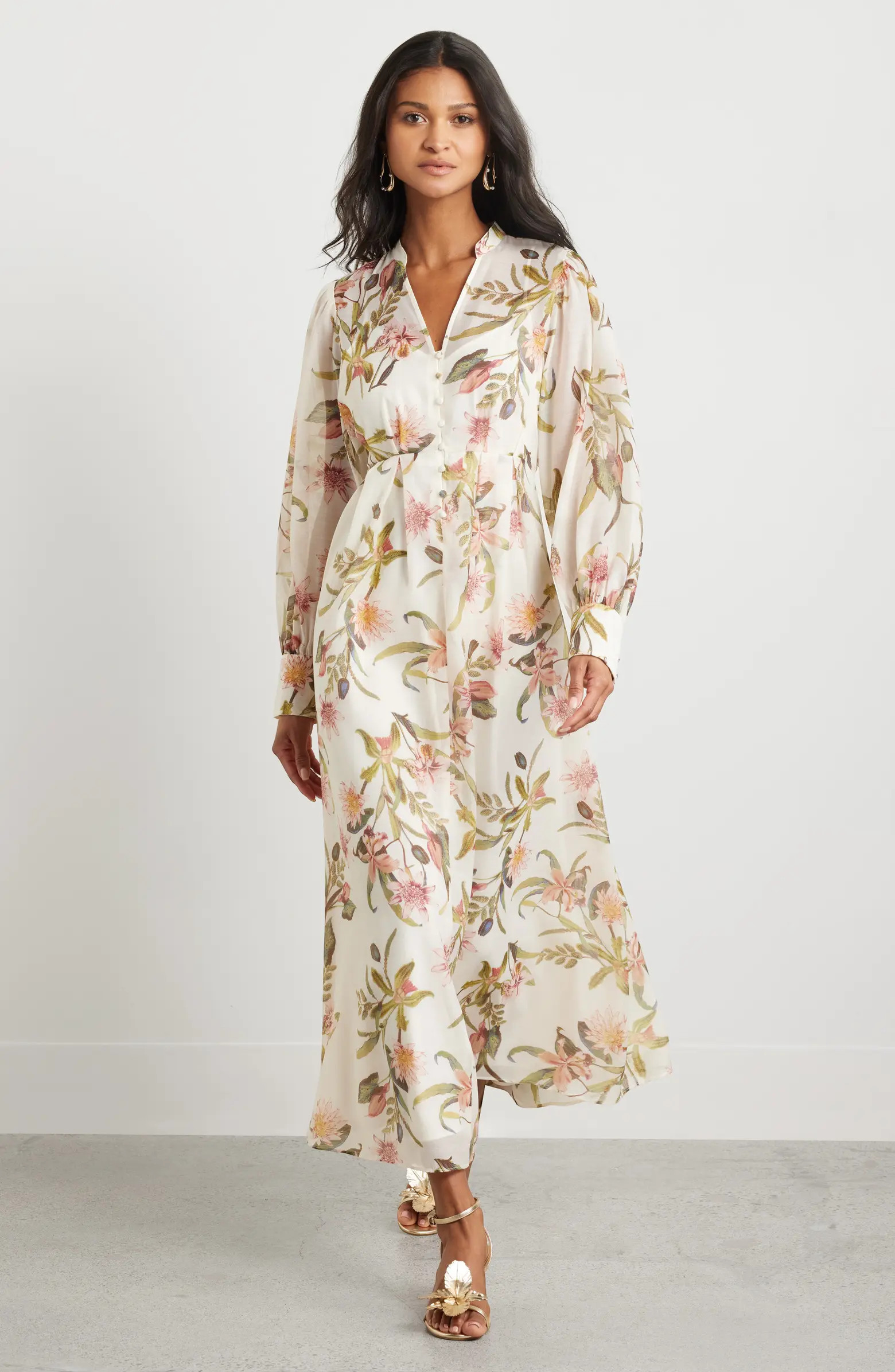 Floral Long Sleeve Maxi Dress | Nordstrom