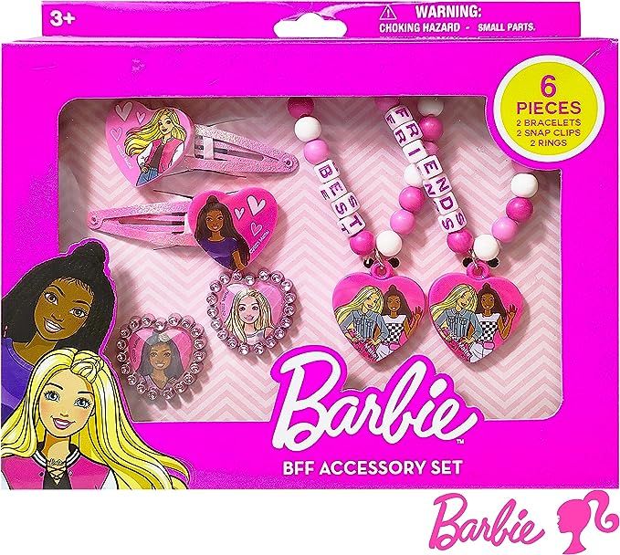LUV HER Barbie Accessories for Girls 6 Piece Toy Jewelry Box Set with 2 Rings, 2 Bead Bracelets, ... | Amazon (US)