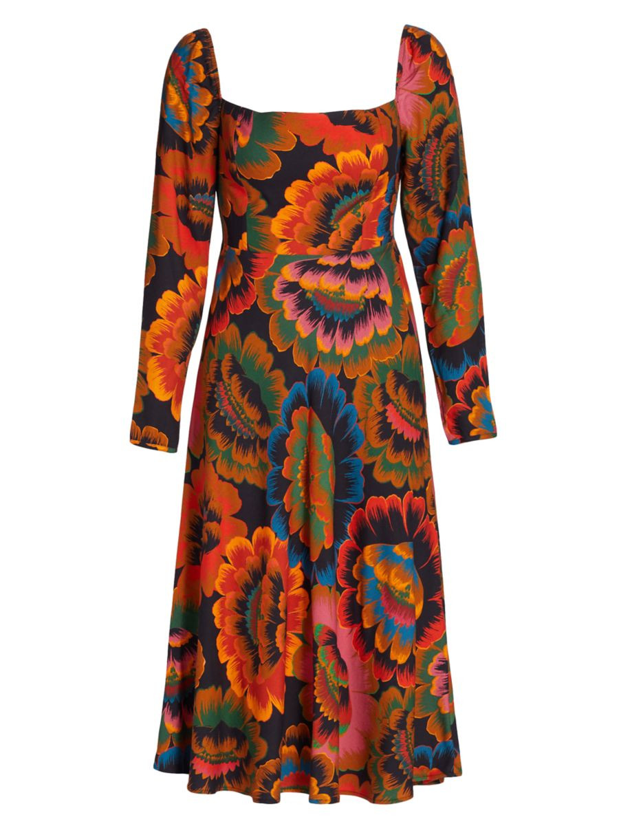 Farm Rio Flowers Midi Dress | Saks Fifth Avenue