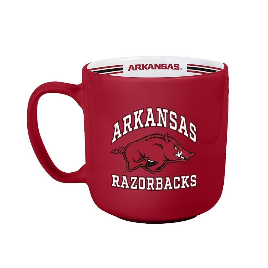 Logo Brands NCAA Arkansas Razorbacks 15 oz Stripe Coffee Mug - Vintage Team Logo, Inside Print & ... | Amazon (US)