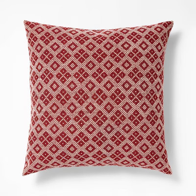 Oversized Woven Fair Isle Square Throw Pillow Red/Cream - Threshold™ designed with Studio Mcgee... | Target