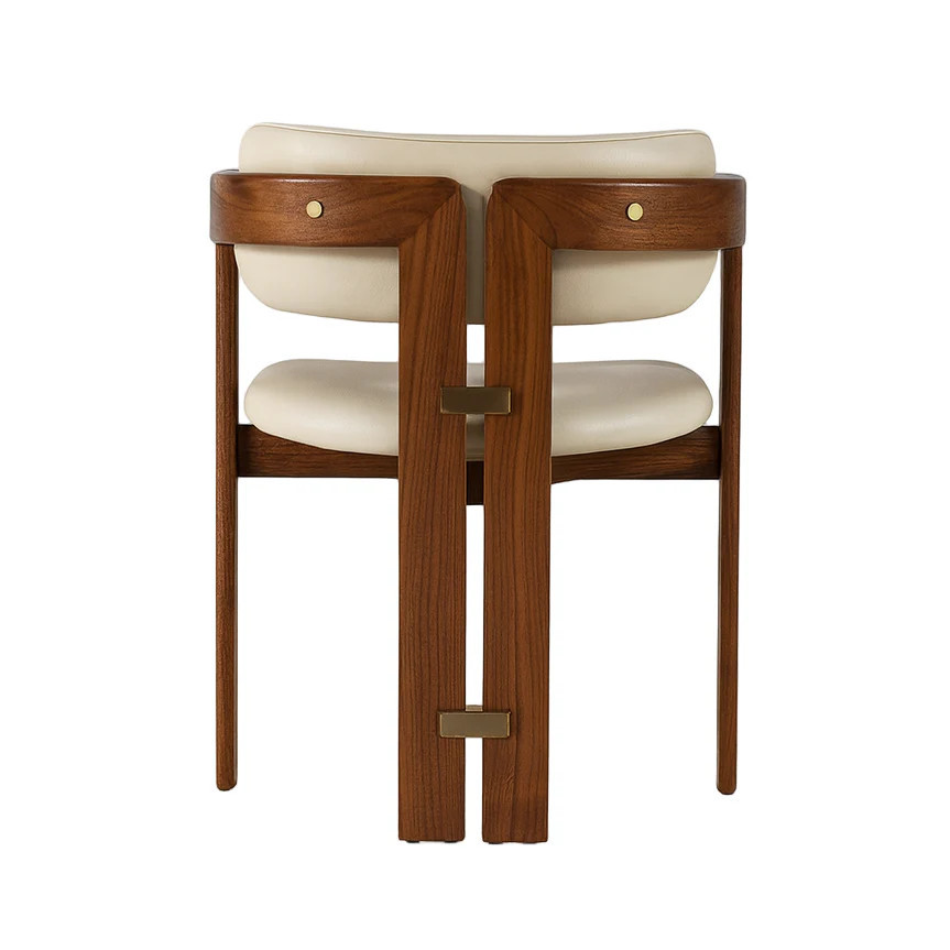 Pamplona Walnut Dining Chair with Rubio Monocoat Finish and Cream Gruppo Mastrotto Leather | Interior Tonic